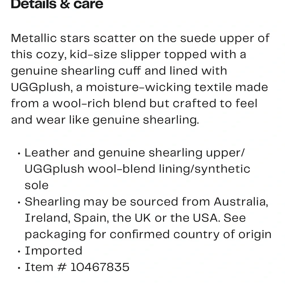 UGG® Kids' Cozy II Iridescent Stars Genuine Shearling Slipper